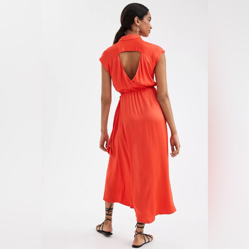 Anthropologie Maeve Open-Back Wrap Midi Dress - Picture 8 of 14